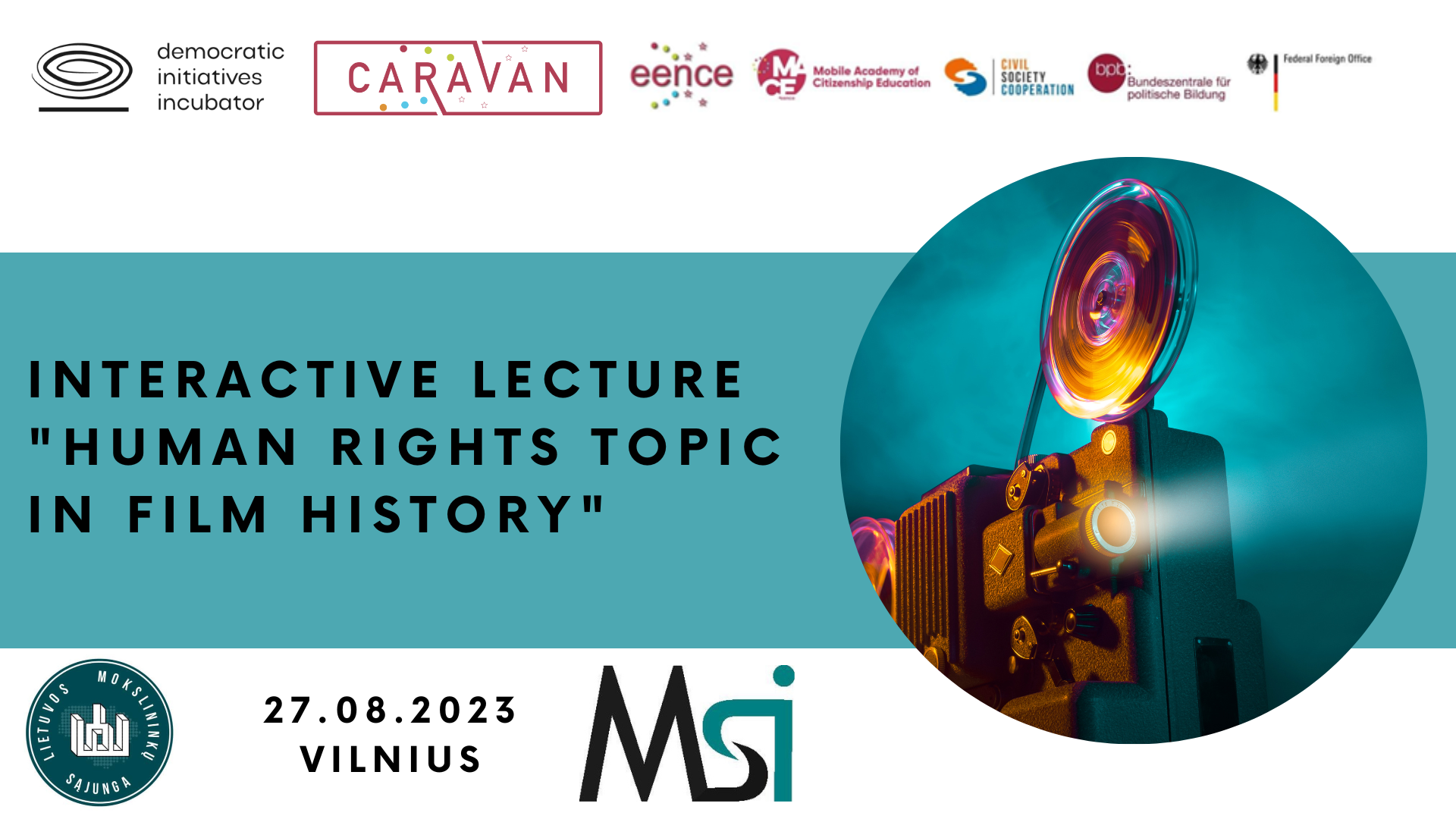 Invitation to the interactive lecture "Human rights topic in film history"